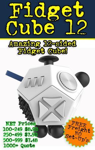 The Wonka 12 sided fidget cube for promotional products, trade shows, corporate gift and b2b marketing