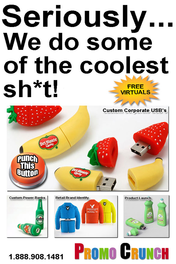 custom shaped promotional products like flash drives and power banks