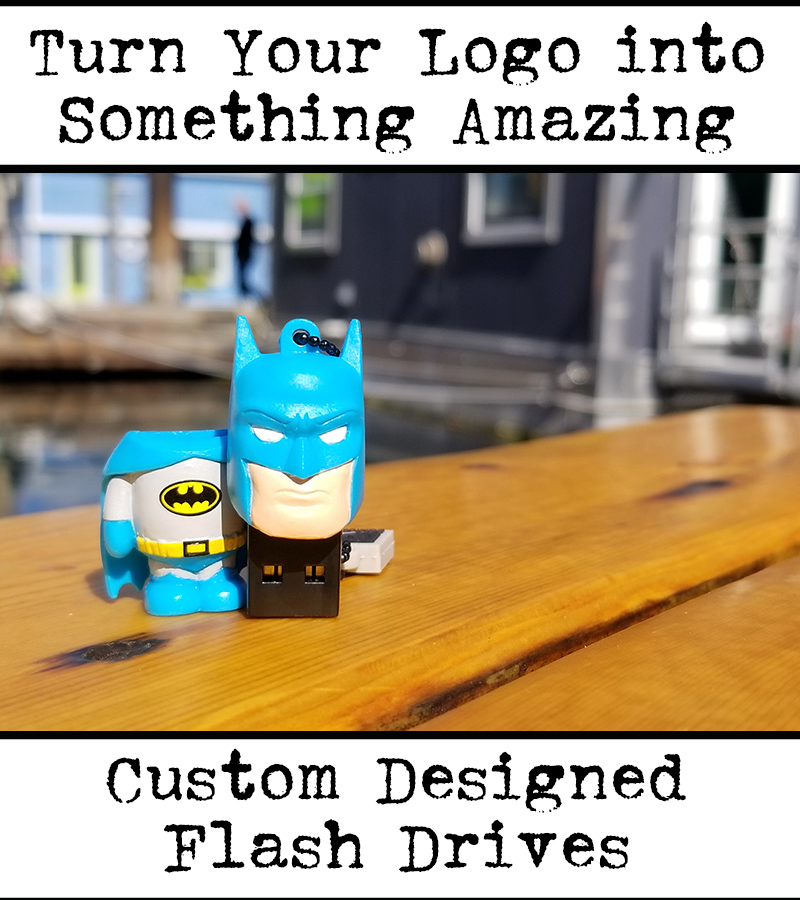 batman shaped custom flash drive for tradeshow