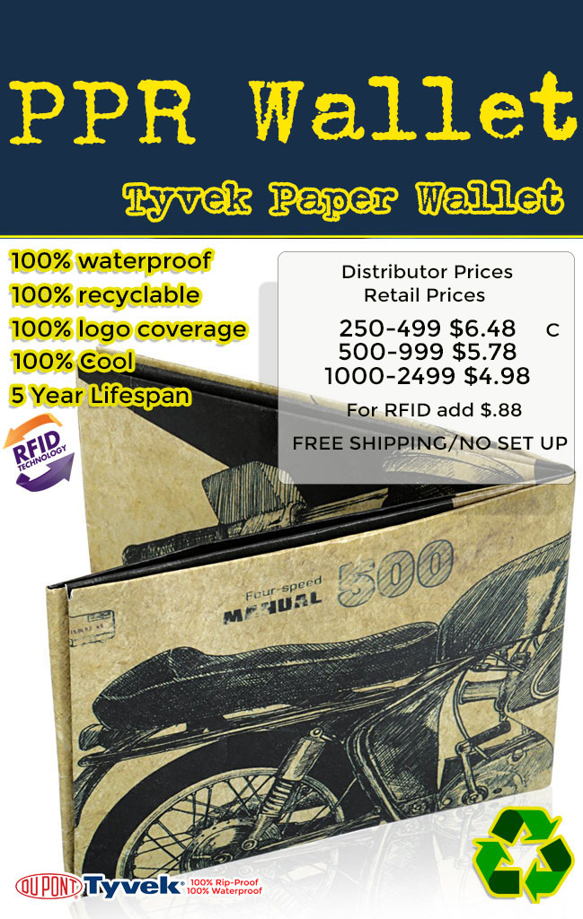 tyvek paper wallet for promotional products