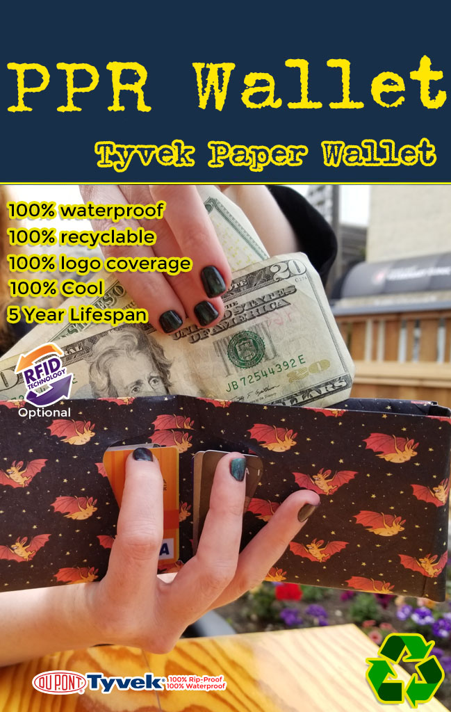 tyvek paper wallet for your business logo