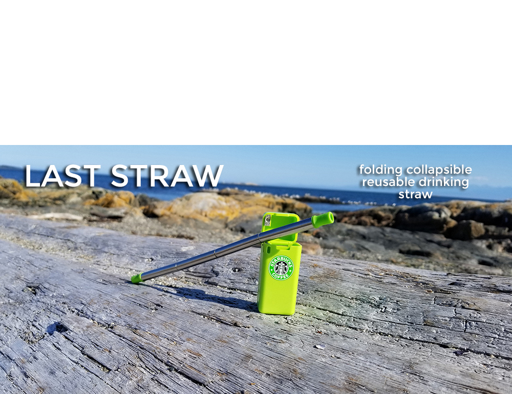 put your logo on a collapsible folding drinking straw green color