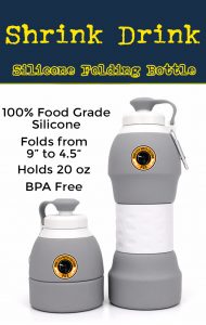 shrink drink the folding collapsible silicone water bottle