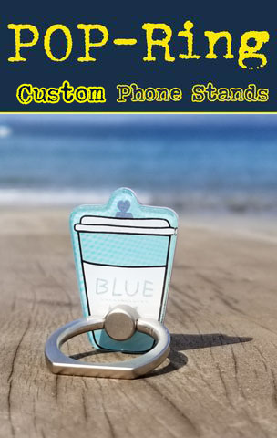 Turn your logo or icon into a custom shape pop phone stand.