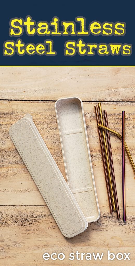 Eco Straw Box. Stainless steel drinking straws for promo. Bulk wholesale.