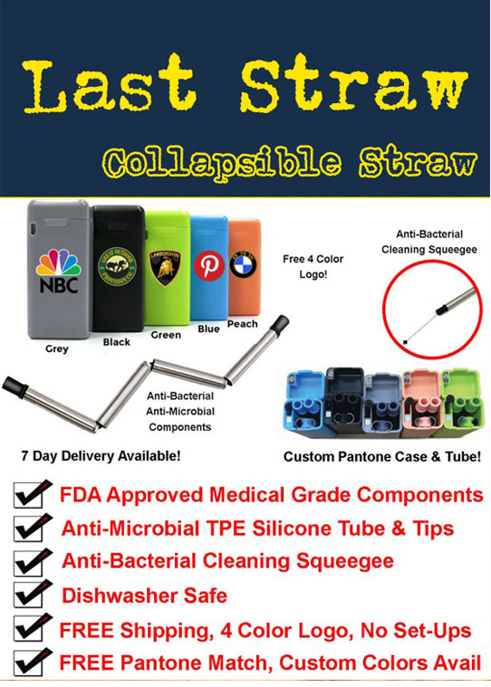 Folding stainless steel drinking straw. The folding straw is one of todays top sellers.