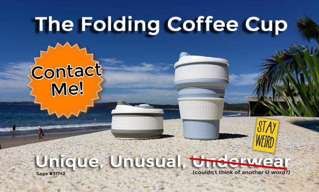 unique unusual underwear folding coffee cup promotional product