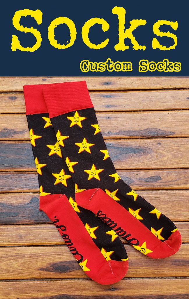 Get your logo on custom promotional knit socks.