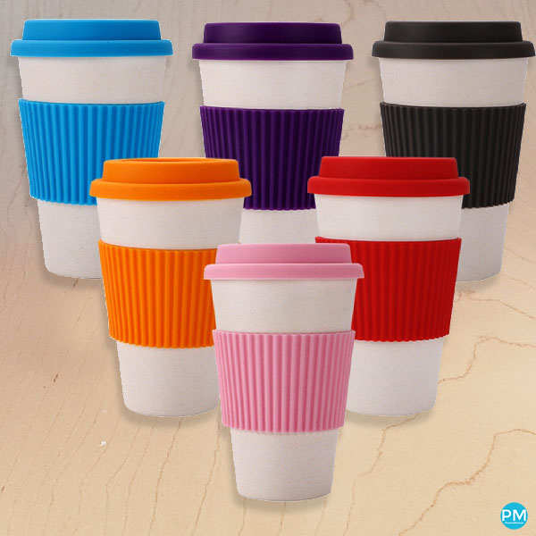 wholesale personalized promotional bamboo fiber reusable coffee cups