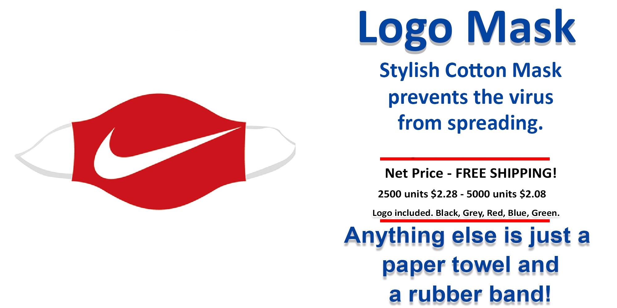 logo mask net Cotton Corona Virus Mask with Logo