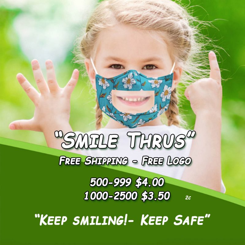 smile thru see through clear vinyl mask flyer