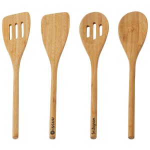Bamboo reusable eco friendly eating utensils with jute bag
