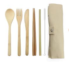 Bamboo reusable eco friendly eating utensils 1