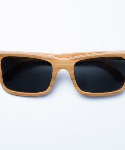 Bamboo sunglasses polarized lens promotional giveaway front view
