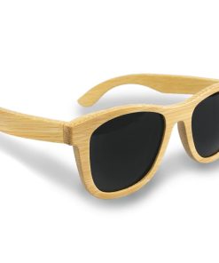 Bamboo sunglasses with polarized lens. Promotional giveaway