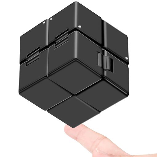 Black folding promotional infinity cube stress reliever toy