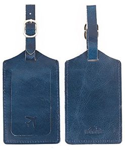 Blue Leather luggage tags LP-1608