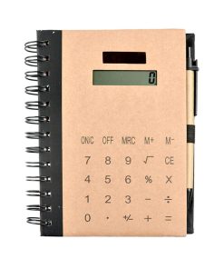Calculator Recycled paper imprinted eco friendly note book with pen promotional giveaway