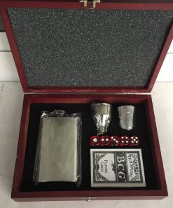 Custom bespoke alcohol flask and poker set promotional products