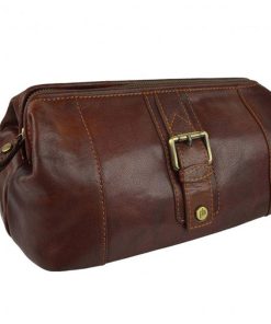 Leather travel shaving and make-up bags SL-14807