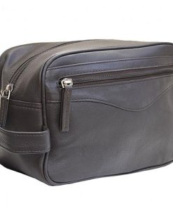 Leather travel shaving and make-up bags SL-14809