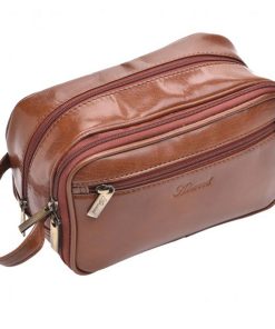 Leather travel shaving and make-up bags SL-14810