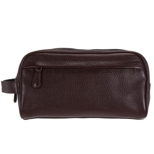 Leather travel shaving and make-up bags SL-14811