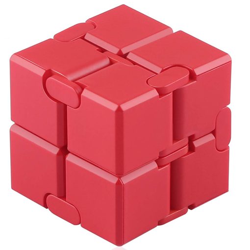 Red folding promotional infinity cube stress reliever toy