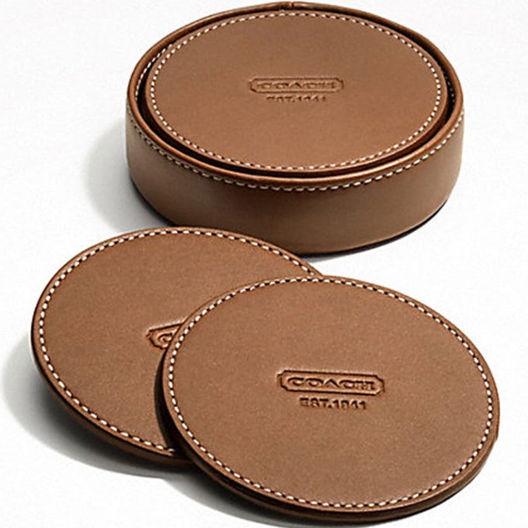 Custom Leather Drink Coasters Promo Motive Branded Merchandise Supplier