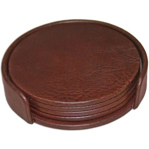 Round Leather drink coasters LP-1812