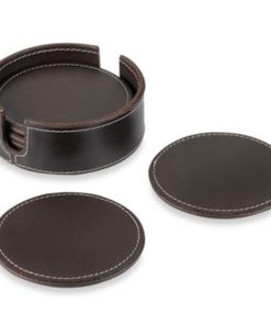 Round Leather drink coasters LP-1815