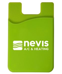 Silicone Stick on Phone Credit Card Holder-Green