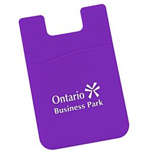 Silicone Stick on Phone Credit Card Holder-Purple