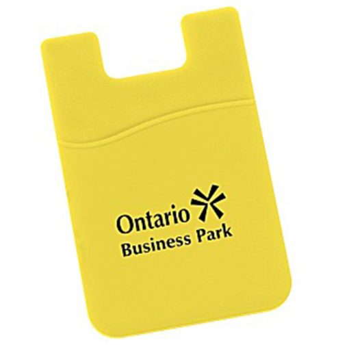 Silicone Stick on Phone Credit Card Holder-Yellow