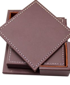 Square Leather drink coasters LP-1802