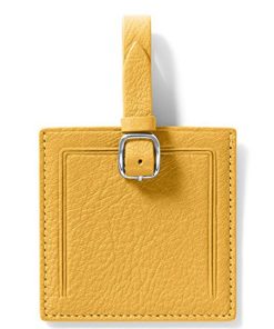 Yellow Leather luggage tags LP-1607
