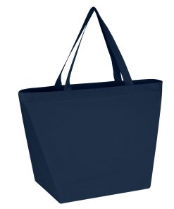 Navy blue non-woven reusable recyclable shopper tote bag