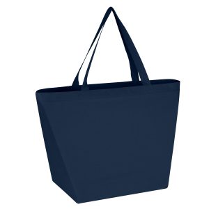 Navy blue non-woven reusable recyclable shopper tote bag