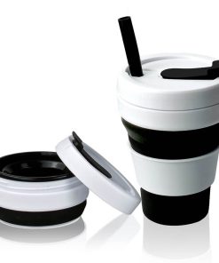 4 Biggie 16oz Black and White Biggie Custom Promotional Collapsible Cup