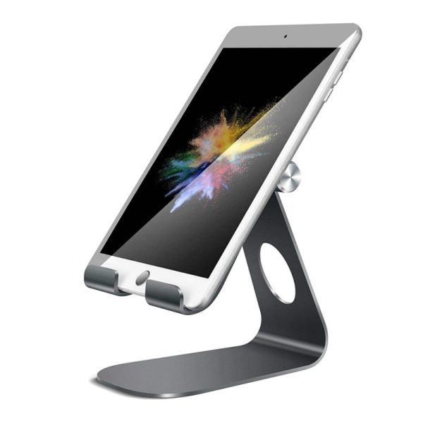 Adjustable phone and tablet i-pad stand grey