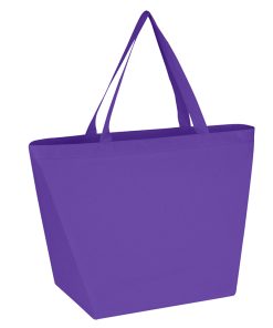 Purple non-woven reusable recyclable shopper tote bag