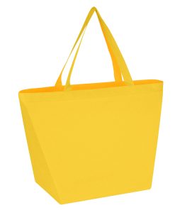 Yellow non-woven reusable recyclable shopper tote bag