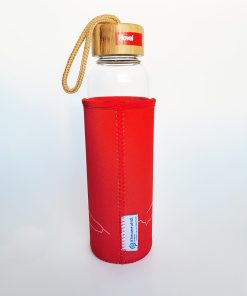 glass bottle with neoprene sleeve rear view
