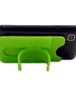 green snap card silicone phone wallet and stand