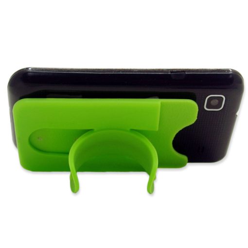 green snap card silicone phone wallet and stand