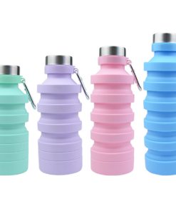 group collapsible silicone reusable water bottl