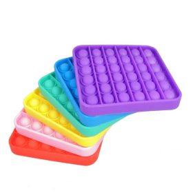 square solid colors silicone pop it fidget bubble toy