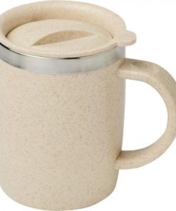 Wheat straw thermal coffee cup with handle