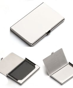 Aluminum alloy flip card box Silver