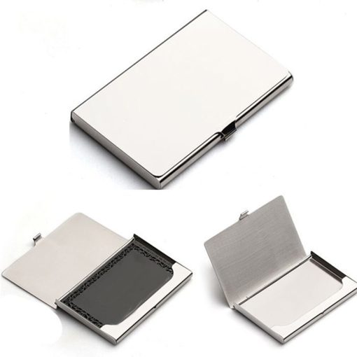 Aluminum alloy flip card box Silver